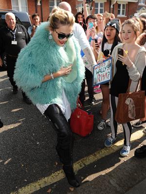 Rita Ora - Arriving to BBC Maida Vale Studios in London August 10, 2012