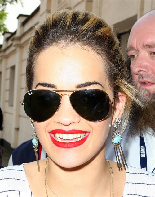 Rita Ora - leaving the BBC Maida Vale Studios in London 10 August 2012