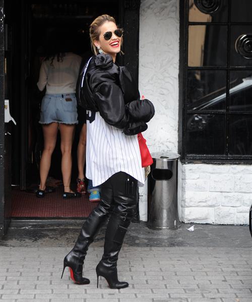 Rita Ora - leaving the BBC Maida Vale Studios in London 10 August 2012