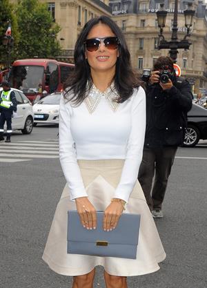 Salma Hayek at the Stella McCartney fashion show at Paris Fashion Week - Sep. 30, 2013 