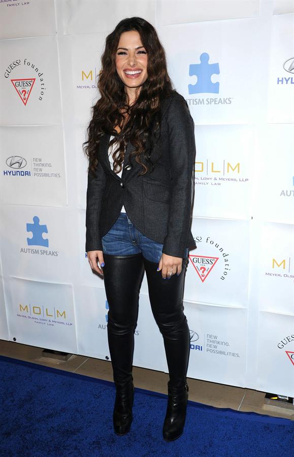 Sarah Shahi Blue Tie Blue Jean Ball in Beverly Hills November 29, 2012