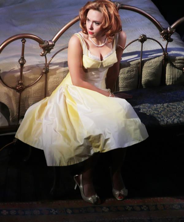 Scarlett Johansson makes her debut in 'Cat On A Hot Tin Roof' on Broadway in New York December 20, 2012 