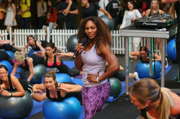 Serena Williams Nike Training Club App Workout - Melbourne January 8, 2013 