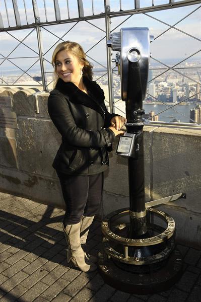 Shawn Johnson Visits The Empire State Building November 28, 2012