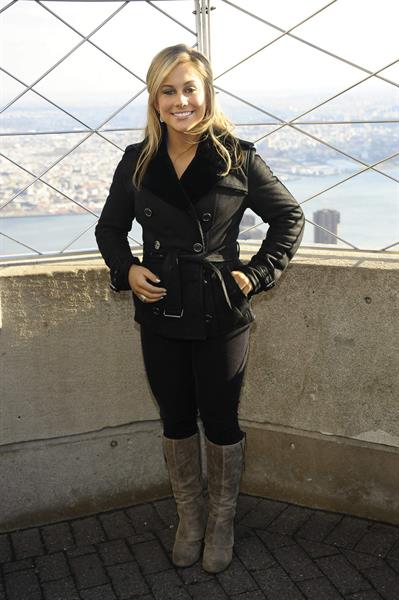 Shawn Johnson Visits The Empire State Building November 28, 2012
