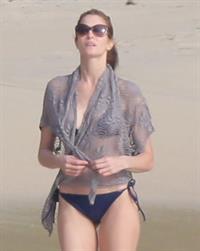 Stephanie Seymour bikini candids on the beach in St. Barts 12/22/12 