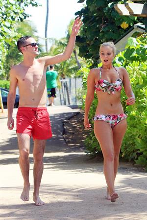 Tulisa Contostavlos in a bikini on the beach in Honolulu July 31, 2012