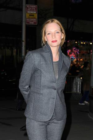 Uma Thurman Arriving at Christie's Auction House in New York December 18, 2012 