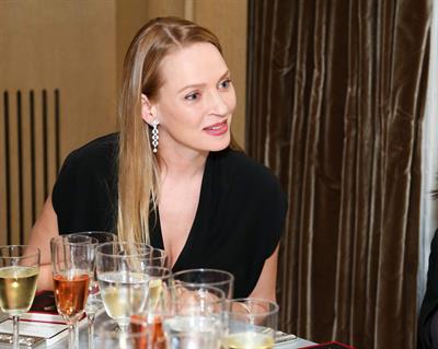 Uma Thurman hosts cocktail and Dinner to celebreate an exclusive viewing of Marilyn Forever held at Chopard Boutique