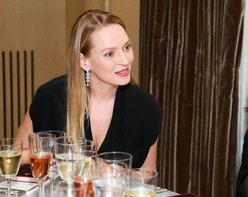 Uma Thurman hosts cocktail and Dinner to celebreate an exclusive viewing of Marilyn Forever held at Chopard Boutique