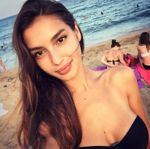 Valeriya Volkova in a bikini taking a selfie
