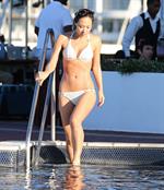 Myleene Klass in a white bikini in Cape Town