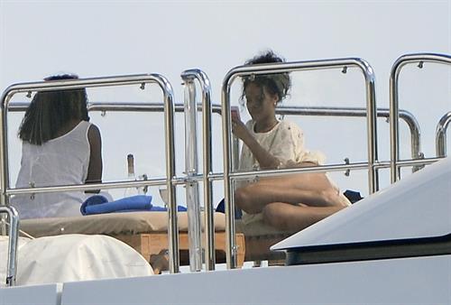 Rihanna enjoying a break on a yacht in Ponza August 29, 2014
