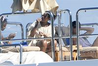 Rihanna enjoying a break on a yacht in Ponza August 29, 2014