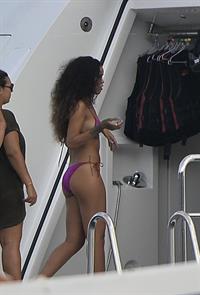 Rihanna enjoying a break on a yacht in Ponza