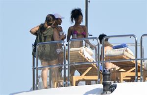 Rihanna enjoying a break on a yacht in Ponza August 29, 2014