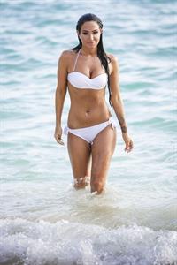Tulisa Contostavlos in a bikini on the beach in Bermuda August 21, 2014