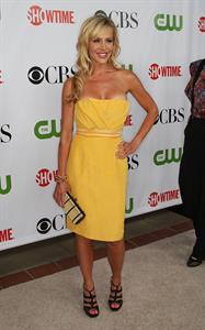 Julie Benz in a yellow dress at a Showtime CBS event