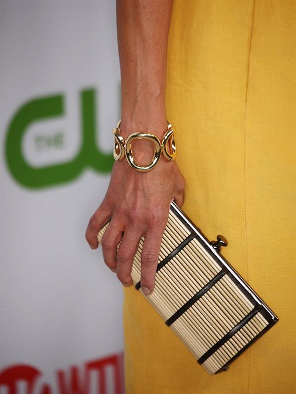 Julie Benz in a yellow dress at a Showtime CBS event