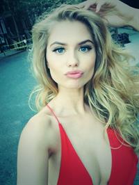 Alexandria Morgan in a bikini taking a selfie