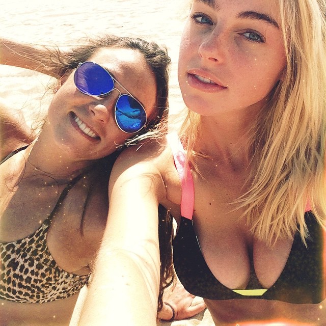 Elizabeth Turner in a bikini taking a selfie