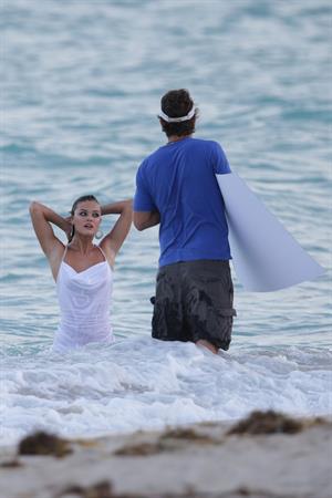 Nina Agdal (94) Photoshoot for Bebe in Miami - November 12, 2013 