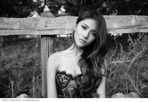 Crystal Wang Xi Ran in lingerie