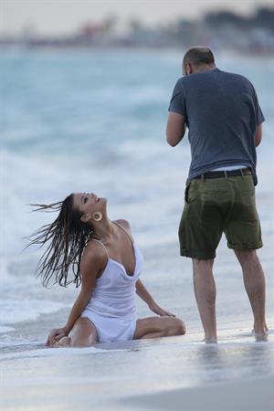 Nina Agdal Photoshoot for Bebe in Miami - November 12, 2013 