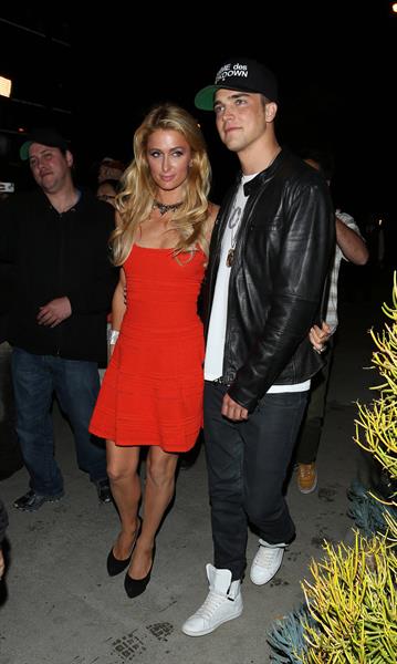 Paris Hilton enjoys a night out with her boyfriend in Beverly Hills on June 6, 2013