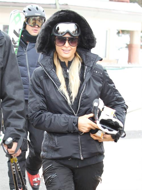 Paris Hilton enjoying a day in the mountains of Aspen December 18, 2012 