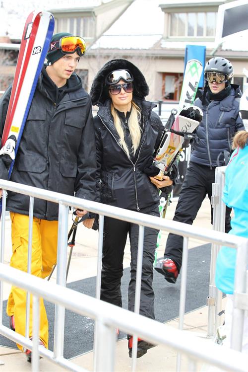 Paris Hilton enjoying a day in the mountains of Aspen December 18, 2012 