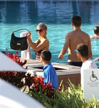 Paris Hilton poolside at their Miami hotel December 7-2012 