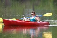 Aimee Teegarden kayaking in Ann Arbor on July 29, 2011 