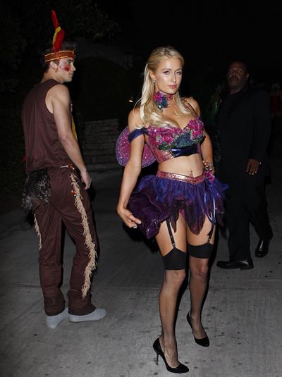 Paris Hilton at the Playboy Mansion Halloween Party in Los Angeles 10/27/12