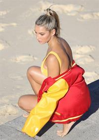 Madison Edwards during a photoshoot on Tamarama Beach in Sydney on August 23, 2017