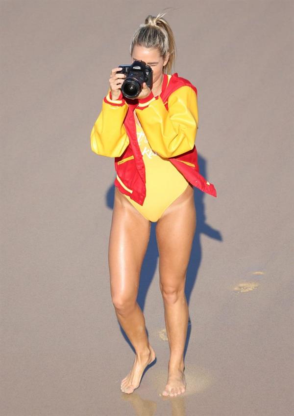 Madison Edwards during a photoshoot on Tamarama Beach in Sydney on August 23, 2017