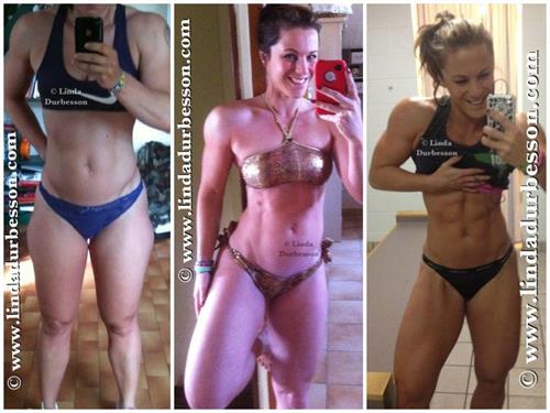 Linda Durbesson in a bikini taking a selfie