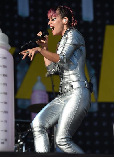 Lilly Allen performing on Day 2 of the V Festival August 17, 2014