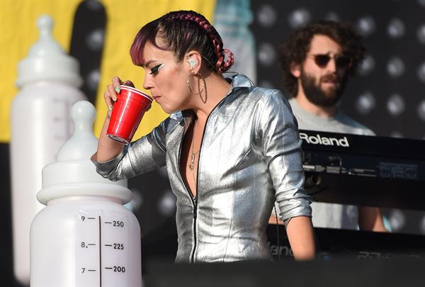 Lilly Allen performing on Day 2 of the V Festival August 17, 2014
