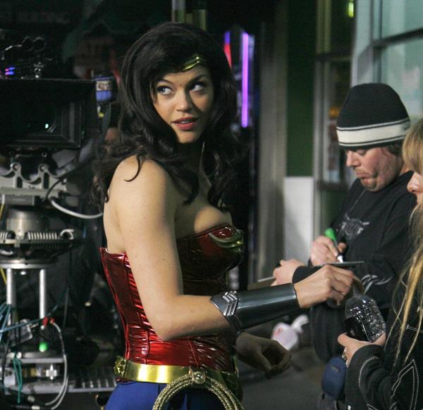 Adrianne Palicki on Wonder Woman set 3/31/2011 