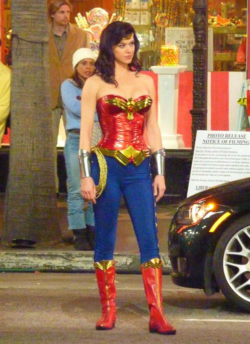 Adrianne Palicki on Wonder Woman set 3/29/2011 