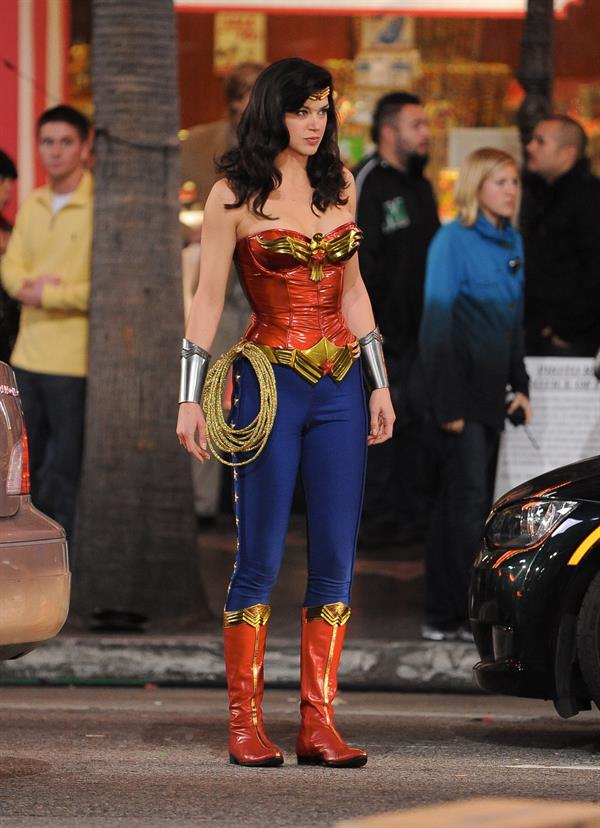 Adrianne Palicki on Wonder Woman set 3/29/2011 