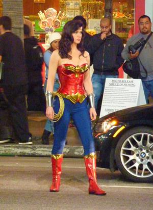 Adrianne Palicki on Wonder Woman set 3/29/2011 