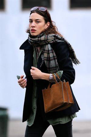 Alexa Chung Peels restaurant in the East Village in NYC, December 20, 2013