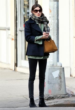 Alexa Chung Peels restaurant in the East Village in NYC, December 20, 2013