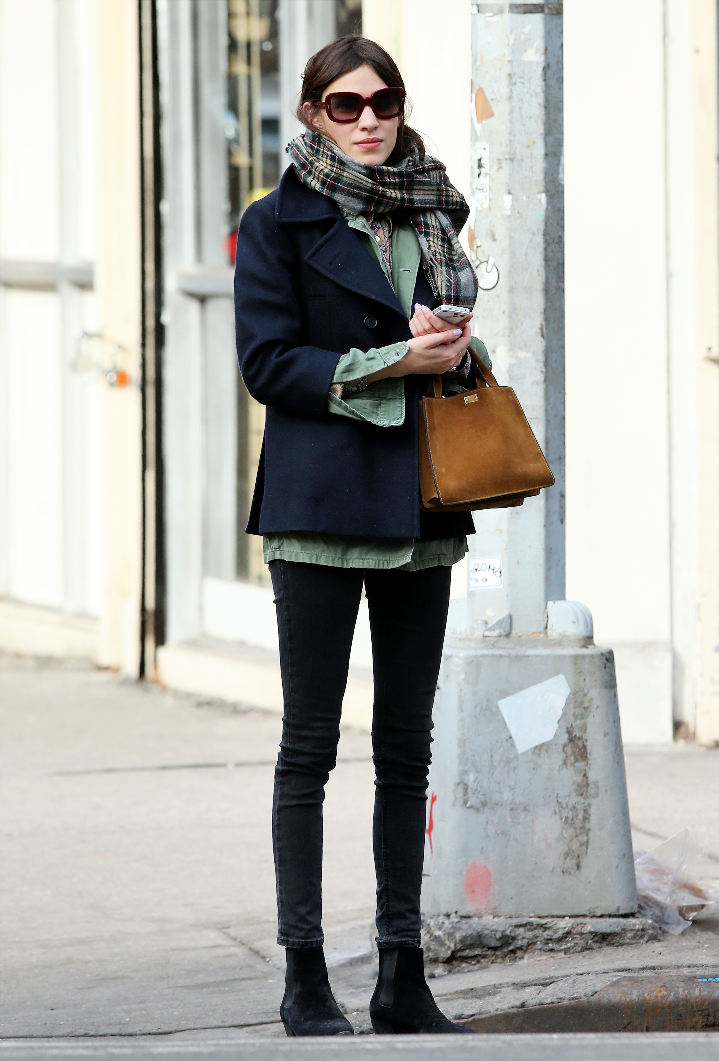 Alexa Chung Peels restaurant in the East Village in NYC, December 20, 2013