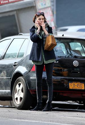 Alexa Chung Peels restaurant in the East Village in NYC, December 20, 2013