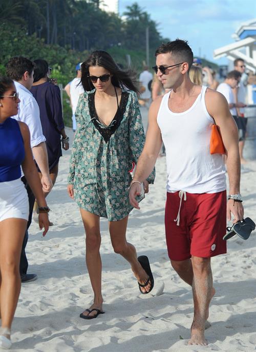 Alessandra Ambrosio – beach candids in Miami 12/6/13  