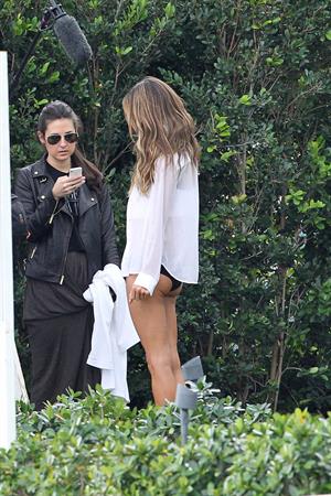 Alessandra Ambrosio Victoria's Secret bikini photoshoot candids, Miami, Jan 30, 2014 