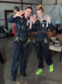 AnnaLynne McCord skydives from 18,000 feet at a charity event, Lompoc August 16, 2014
